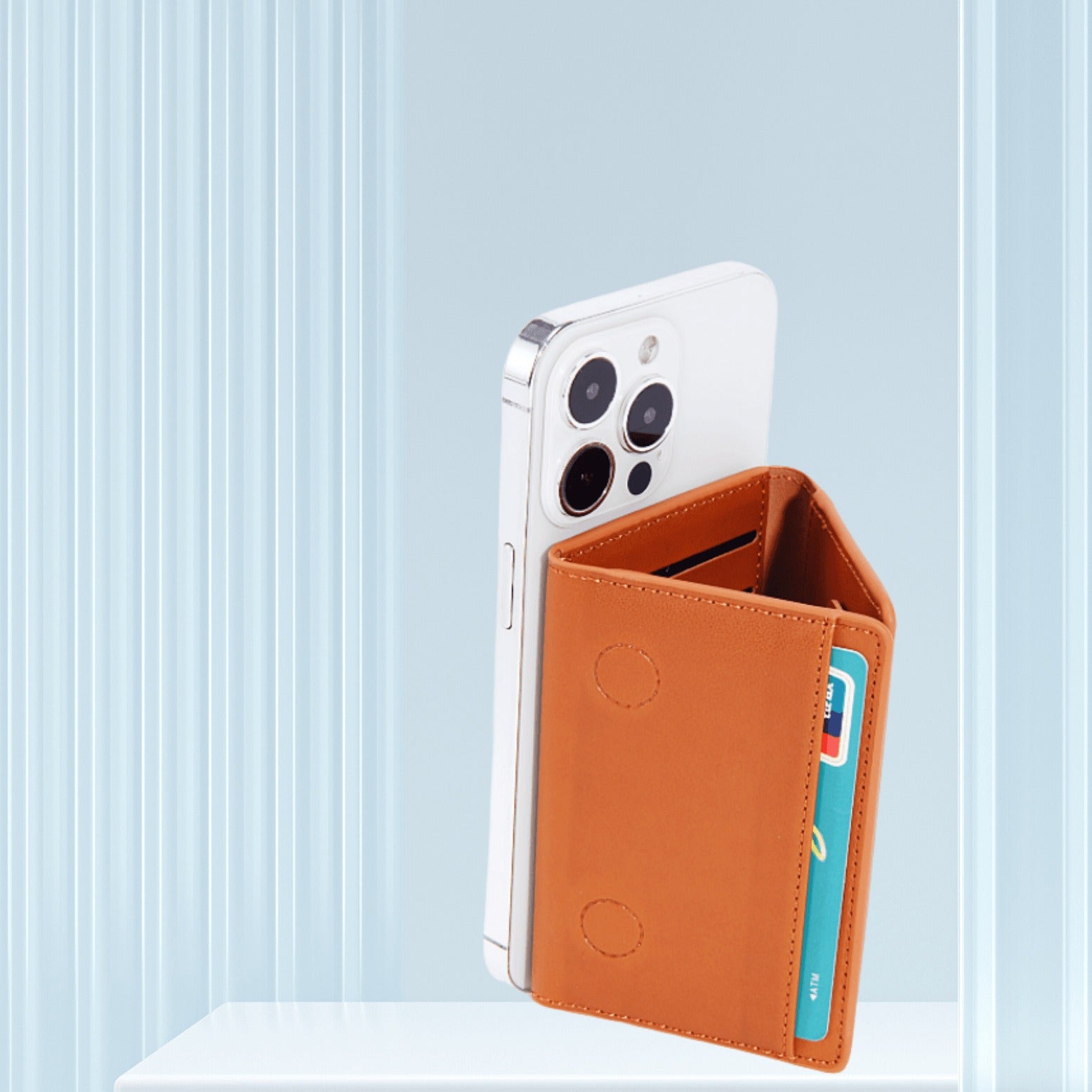 PU leather magnetic folding MagFold Wallet Stand