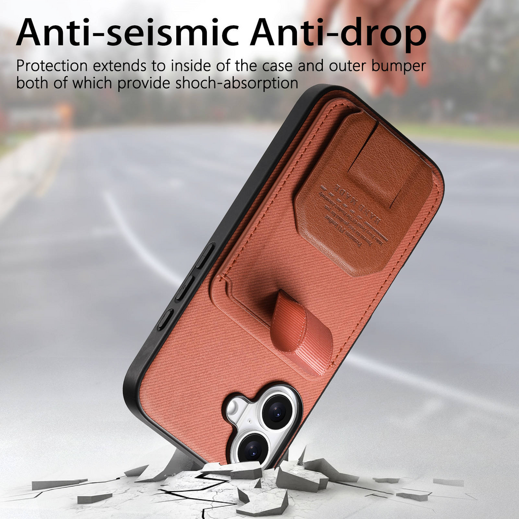 iPhone Wallet Case with Wrist Strap & Kickstand