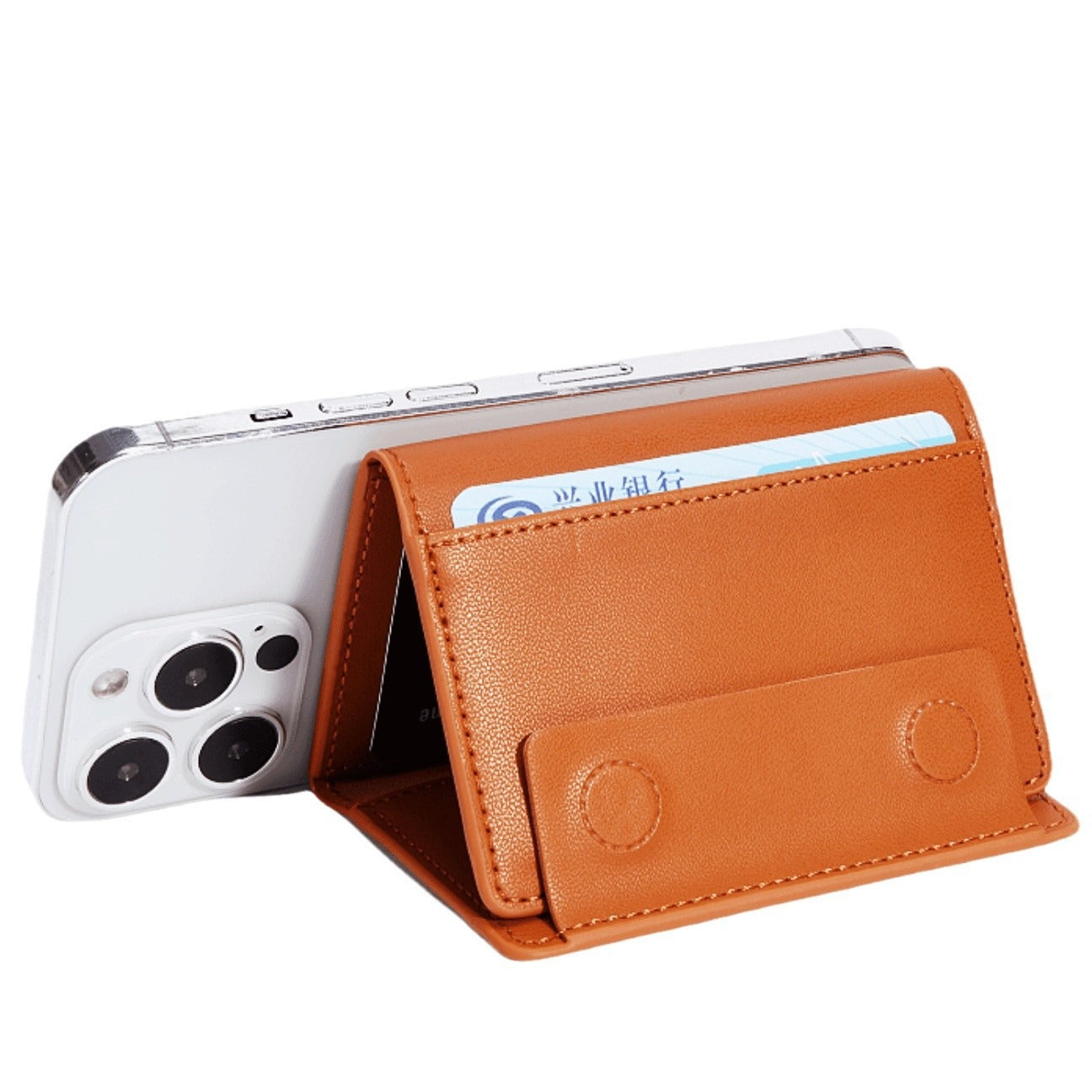 PU leather magnetic folding MagFold Wallet Stand