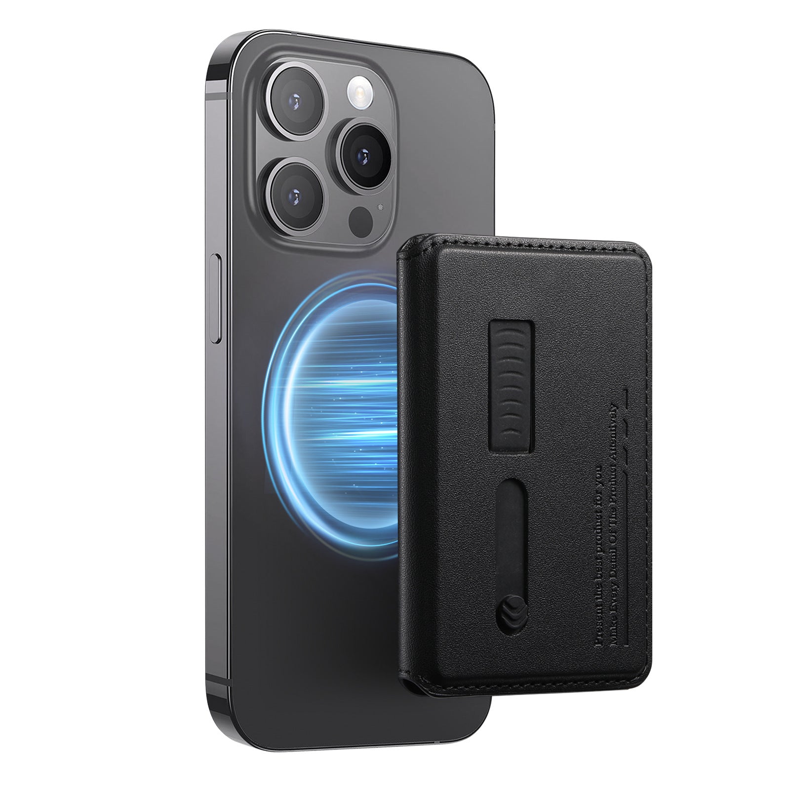 MagFold Wallet Stand  with Wrist Strap-Magnetic Wallet & Desk Stand