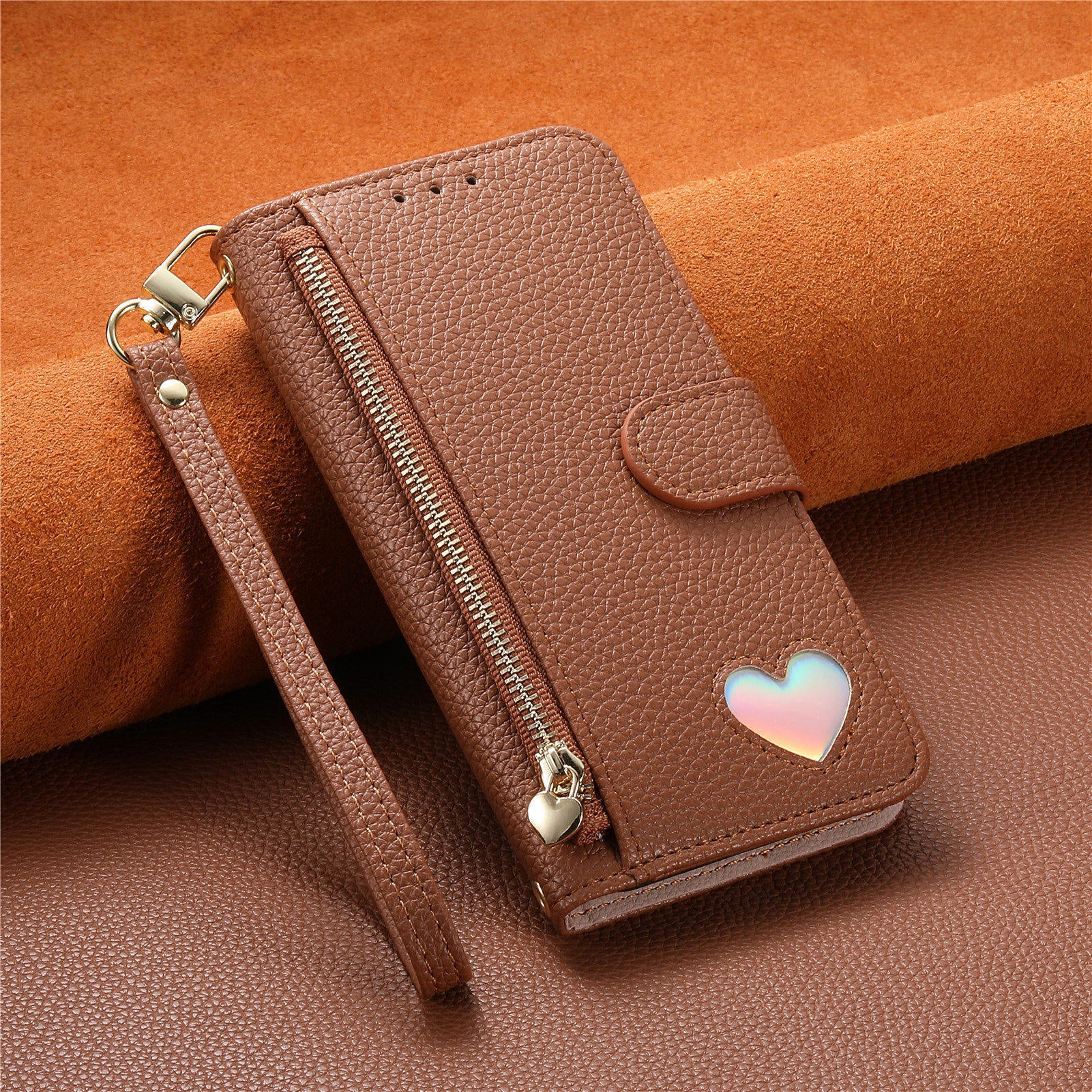 iPhone 17 Pro Max Zipper Wallet Case with Wrist Strap