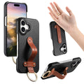 iPhone 17 Pro Max lychee texture protective case with wrist strap