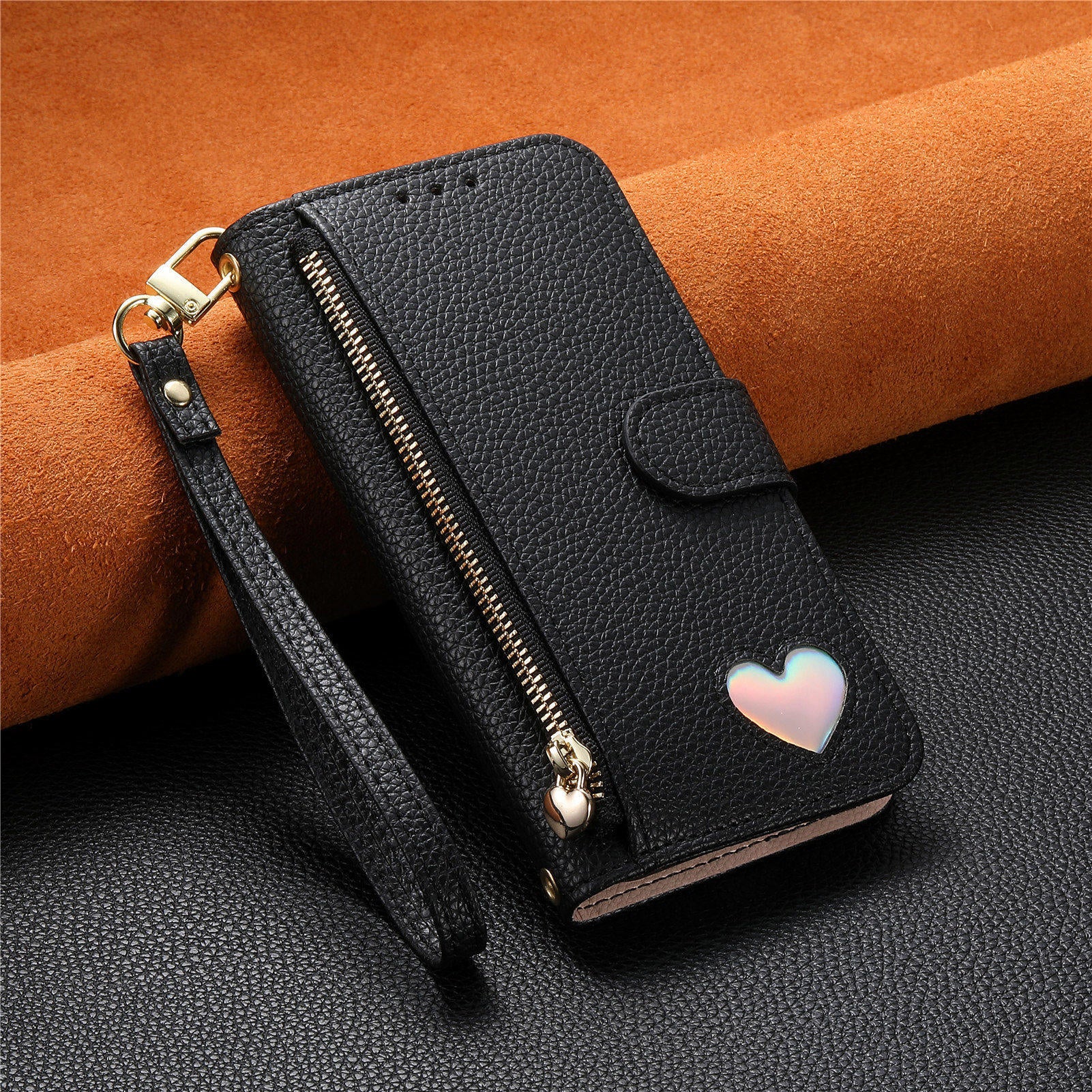 iPhone 17 Pro Max Zipper Wallet Case with Wrist Strap